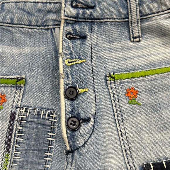 Free People Vintage, Patchwork Jeans. Sz 27 - Picture 2 of 9